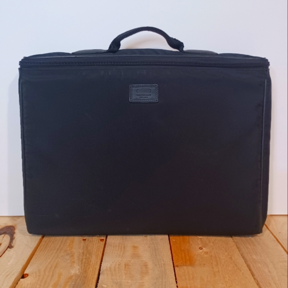 Coach laptop sleeve nylon and leather unisex